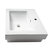 ALFI brand Semi Recessed Ceramic Sink with Faucet Hole, 24'' Rectangular White Sink Side View