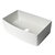 ALFI brand ABFC3320S-W White Smooth Curved Apron 33'' x 20'' Single Bowl Fireclay Farm Sink with Grid, 33" W x 20" D x 10" H