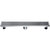 ALFI brand 24'' Modern Linear Shower Drain with Groove Lines, 24'' W x 3'' D x 3-1/8'' H, 24'' Drain w/ Groove Lines S/ Steel, Product Overhead Front View