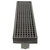 ALFI brand 24'' Modern Linear Shower Drain with Groove Lines, 24'' W x 3'' D x 3-1/8'' H, 24'' Drain w/ Groove Lines S/ Steel, Product Side View