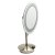 ALFI brand Tabletop Round 9" 5X Magnifying Cosmetic Mirror with Light in Brushed Nickel, 9" Diameter x 14-1/4" H