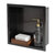 ALFI brand 12'' x 12'' Brushed Black PVD Stainless Steel Square Single Shelf Shower Niche