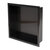 ALFI brand 16'' x 16'' Brushed Black PVD Steel Square Single Shelf Shower Niche, Product Empty Angle View