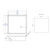 ALFI brand 16'' x 16'' Brushed Black PVD Steel Square Single Shelf Shower Niche, Dimensions Drawing