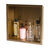 ALFI brand 16'' x 16'' Brushed Gold PVD Steel Square Single Shelf Shower Niche