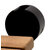 ALFI brand 16'' Folding Teak Wood Shower Seat Bench with Square Wall Mounted Brackets, Teak Seat w/ Black Brackets Close Up View