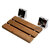ALFI brand 16'' Folding Teak Wood Shower Seat Bench with Square Wall Mounted Brackets, Teak Seat w/ Chrome Brackets Product Angle View