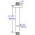 ALFI brand 6'' Round Ceiling Shower Arm, Polished Chrome, Dimensions