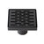 ALFI brand Black Matte Square Stainless Steel Shower Drain with Groove Holes
