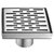 Alfi brand 5'' x 5'' Modern Square Stainless Steel Shower Drain with Groove Holes