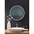 Ancerre Designs Cirque 24'' Round LED Black Framed Mirror with Defogger and Dimmer, 110V, 6000K Color Temperature, Front View