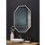 Ancerre Designs Otto 24'' W x 40'' H LED Octagon Black Framed Mirror with Bluetooth and Digital Display, 110V, 2800 & 6000K Color Temperature, Angle View