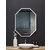 Ancerre Designs Otto 24'' W x 40'' H LED Octagon Black Framed Mirror with Bluetooth and Digital Display, 110V, 2800 & 6000K Color Temperature, LED On Front View