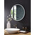 Ancerre Designs Cirque 30'' Round LED Black Framed Mirror with Bluetooth, Defogger, and Digital Display, 110V, 2800 & 6000K Color Temperature, LED On Angle View