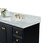 Ancerre Designs Audrey 48'' Bath Vanity in Onyx Black with Italian Carrara White Marble Vanity Top and White Undermount Basin with Gold Hardware, 48''W x 22''D x 34-1/2''H