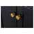 Ancerre Designs Audrey 72'' Onyx Black / Italian Carrara Top / Gold Hardware - Close-Up-Drawers View 3