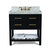 Ancerre Designs Elizabeth 36'' Bath Vanity in Black Onyx with Italian Carrara White Marble Vanity top and White Undermount Basin with Gold Hardware, 36''W x 22''D x 34-1/2''H