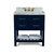 Ancerre Designs Elizabeth 36'' Bath Vanity in Heritage Blue with Italian Carrara White Marble Vanity top and White Undermount Basin with Gold Hardware, 36''W x 22''D x 34-1/2''H