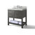 Ancerre Designs Elizabeth 36'' Bath Vanity in Sapphire Gray with Italian Carrara White Marble Vanity top and White Undermount Basin, 36''W x 22''D x 34-1/2''H