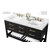 Ancerre Designs Elizabeth 60'' Double Sink Bath Vanity in Black Onyx with Italian Carrara White Marble Vanity top and (2) White Undermount Basins with Gold Hardware, 60''W x 22D x 34-1/2''H