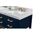 Ancerre Designs Elizabeth 60'' Double Sink Bath Vanity in Heritage Blue with Italian Carrara White Marble Vanity top and (2) White Undermount Basins with Gold Hardware, 60''W x 22D x 34-1/2''H