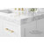 Ancerre Designs Elizabeth 60'' Double Sink Bath Vanity in White with Italian Carrara White Marble Vanity top and (2) White Undermount Basins with Gold Hardware, 60''W x 22D x 34-1/2''H