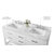 Ancerre Designs Elizabeth 60'' Double Sink Bath Vanity in White with Italian Carrara White Marble Vanity top and (2) White Undermount Basins, 60''W x 22D x 34-1/2''H