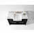 Ancerre Designs Hayley 48'' Bath Vanity Set w/ Cabinet Base in Black Onyx, Italian Carrara White Marble Vanity Top, and White Farmhouse Apron Basin