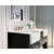 Ancerre Designs Hayley 60'' Bath Vanity Set w/ Cabinet Base in Black Onyx, Italian Carrara White Marble Vanity Top, and White Farmhouse Apron Basin