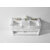 Ancerre Designs Hayley 60'' Bath Vanity Set w/ Cabinet Base in White, Italian Carrara White Marble Vanity Top, and White Farmhouse Apron Basin
