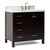 ARIEL Cambridge Collection 37'' Espresso Right Offset Sink Angle Closed View