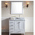 ARIEL Cambridge Collection 37'' White Right Offset Sink Vanity Set w/ Mirror