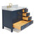 ARIEL Cambridge Collection 43'' Midnight Blue Left Offset Sink Opened View