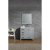 ARIEL Cambridge Collection 37'' Grey Right Offset Sink Vanity Set w/ Mirror