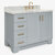 ARIEL Taylor 43'' W Single Sink Bath Vanity with Right Offset Oval Sink and Carrara White Marble Countertop, Angle View