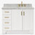 ARIEL Taylor 43'' W Single Sink Bath Vanity with Right Offset Oval Sink and Carrara White Marble Countertop, Front View