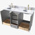 ARIEL Taylor 61'' W Double Sink Bath Vanity with Oval Sinks and Carrara White Marble Countertop, Opened View