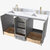 ARIEL Taylor 61'' W Double Sink Bath Vanity with Rectangle Sinks and Carrara White Marble Countertop, Opened View