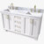 ARIEL Taylor 61'' W Double Sink Bath Vanity with Rectangle Sinks and Carrara White Marble Countertop, Angle View