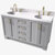 ARIEL Taylor 61'' W Double Oval Sink Vanity With White Quartz Countertop In Grey, Angle View