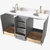 ARIEL Taylor 61'' W Double Oval Sink Vanity With White Quartz Countertop In Grey, Opened View