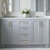 ARIEL Taylor 61'' W Double Oval Sink Vanity With White Quartz Countertop In Grey