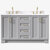 ARIEL Taylor 61'' W Double Oval Sink Vanity With White Quartz Countertop In Grey, Front View