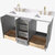 ARIEL Taylor 61'' W Double Sink Bath Vanity with Rectangle Sinks and White Quartz Countertop, Opened View
