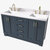 ARIEL Taylor 61'' W Double Sink Bath Vanity with Rectangle Sinks and White Quartz Countertop, Angle View