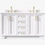 ARIEL Taylor 61'' W Double Sink Bath Vanity with Rectangle Sinks and White Quartz Countertop, Front View