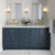 ARIEL Taylor 73'' W Double Oval Sink Vanity With White Quartz Countertop In Midnight Blue