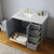 ARIEL Taylor 43'' W Single Sink Bath Vanity Birch with Left Offset Rectangle Sink and White Quartz Countertop, Opened View
