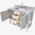 ARIEL Bayhill 43'' W Single Sink Bath Vanity with Rectangle Sink and Carrara White Marble Countertop, Opened View
