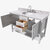 ARIEL Bayhill 55'' W Single Sink Bath Vanity with Oval Sink and Carrara White Marble Countertop, Opened View